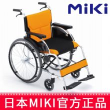 MIKI手动轮椅车MCS-43L 橙色 W3航钛铝合金 免充气 大轮手推轮椅