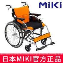 MIKI手动轮椅车MCS-43JL 橙色 W3免充气 轻便折叠 老人残疾人手推代步车