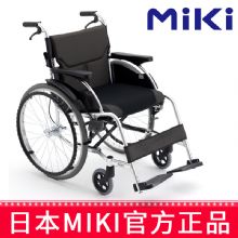 MIKI手动轮椅车MCS-43JL 黑色 W8免充气 轻便折叠 老人残疾人手推代步车