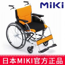 MIKI手动轮椅车MCS-43JD 黑色 W8抱闸刹车 轻便折叠 分压座垫 免充气胎