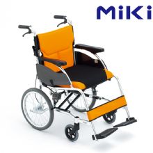 MIKI三贵手动轮椅车MCSC-43JL 橙色 W3海绵坐垫 可折叠小型轮椅