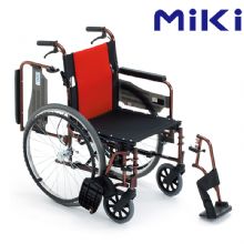 MIKI三贵手动轮椅车MCVWSW-49JL  折叠轻便 铝合金 老人代步车 扶手可掀 挂脚可拆
