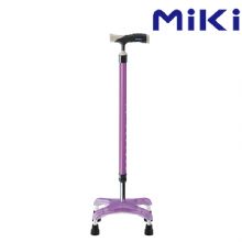 MIKI三贵四脚拐杖MRS-010310  紫色MRS-010310 老人手杖 轻便防滑助行器 铝合金可伸缩折叠
