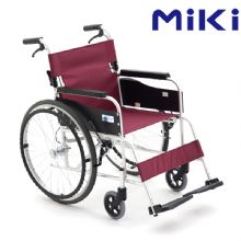 MIKI三贵手动轮椅车MPT-43L 红色 S-2免充气胎 轻便折叠