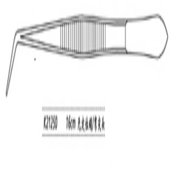 金钟牙用镊K21250 16cm 无定位销 弯尖头