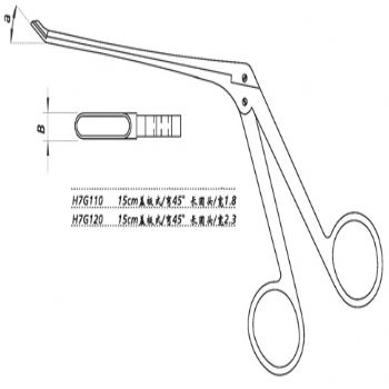 金钟鼻咬切钳H7G110 15cm 盖板式 上弯45° 长圆头 宽1.8