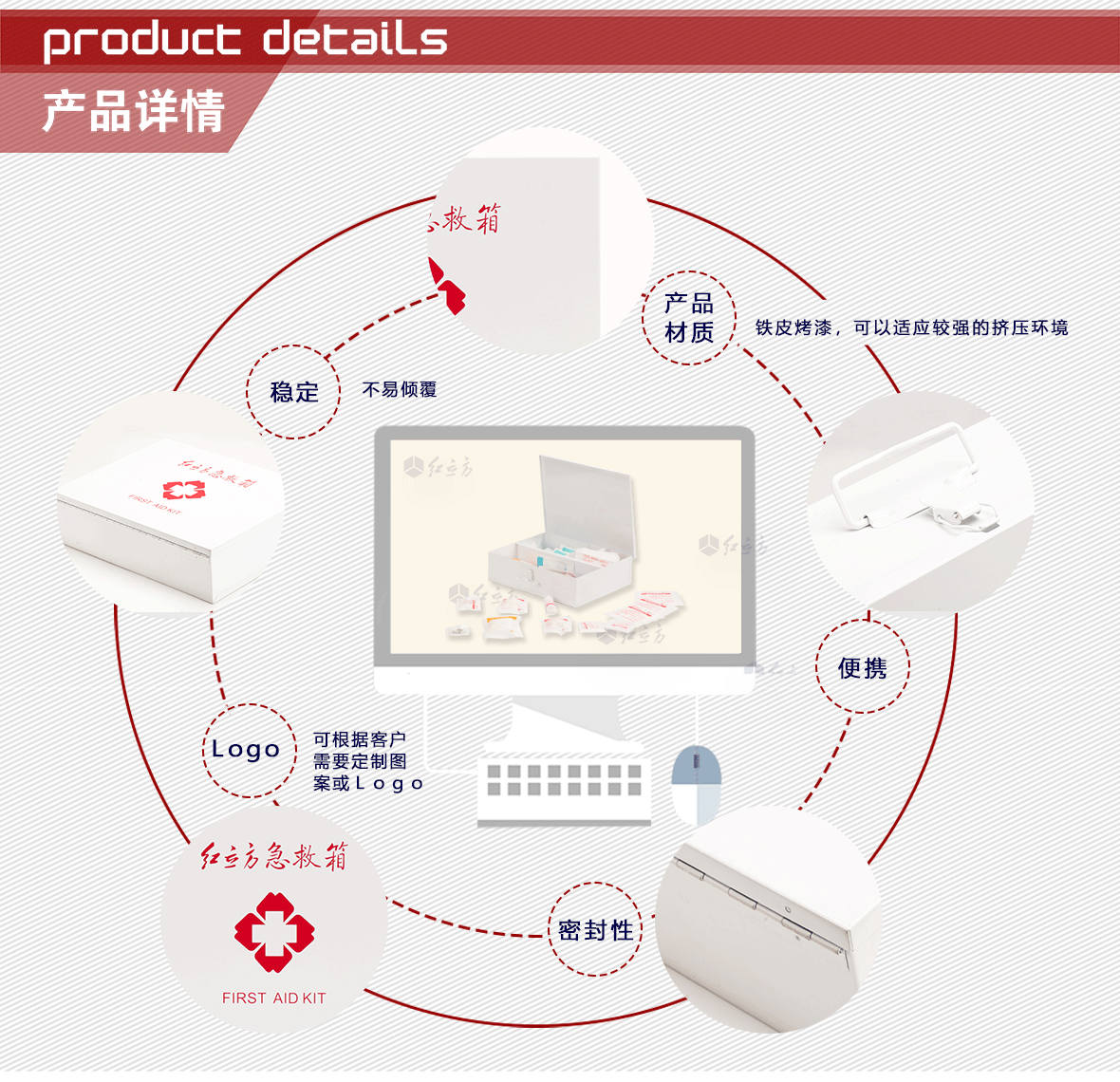 红立方 办公 工矿急救箱 RCB-051